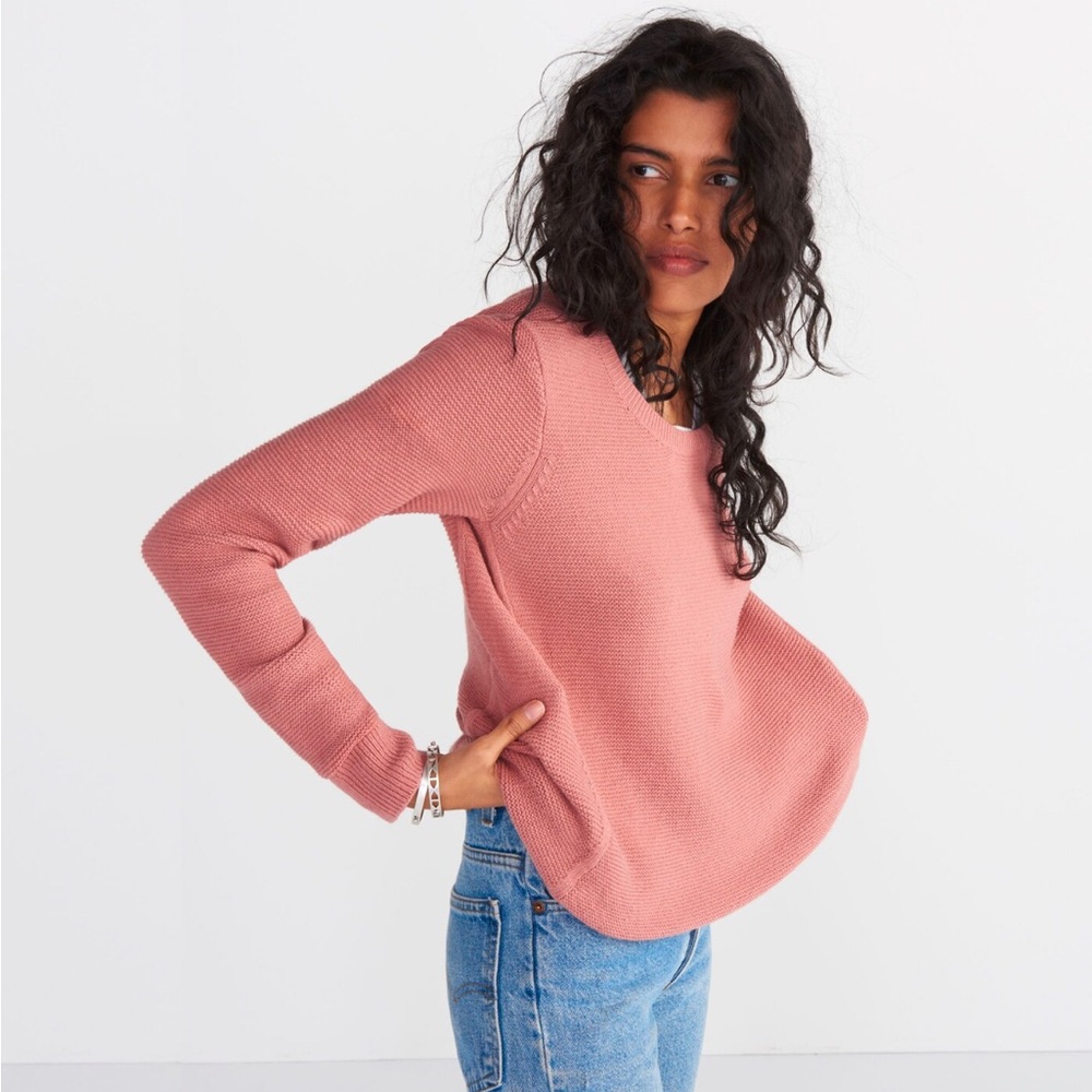 Madewell Riverside Textured Sweater Rosewood Pink Size Small